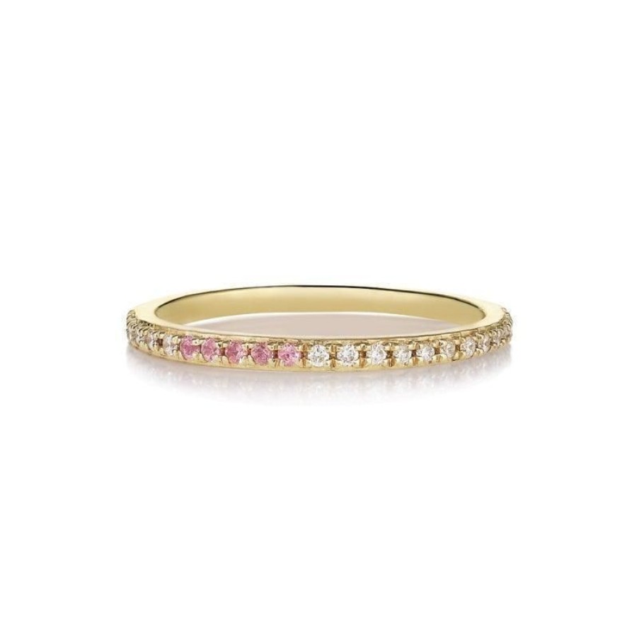 Smykker Anpé Atelier CPH Guld Ringe | Anpe Atelier Sarah Lil Pink Safirer & Diamant Ring