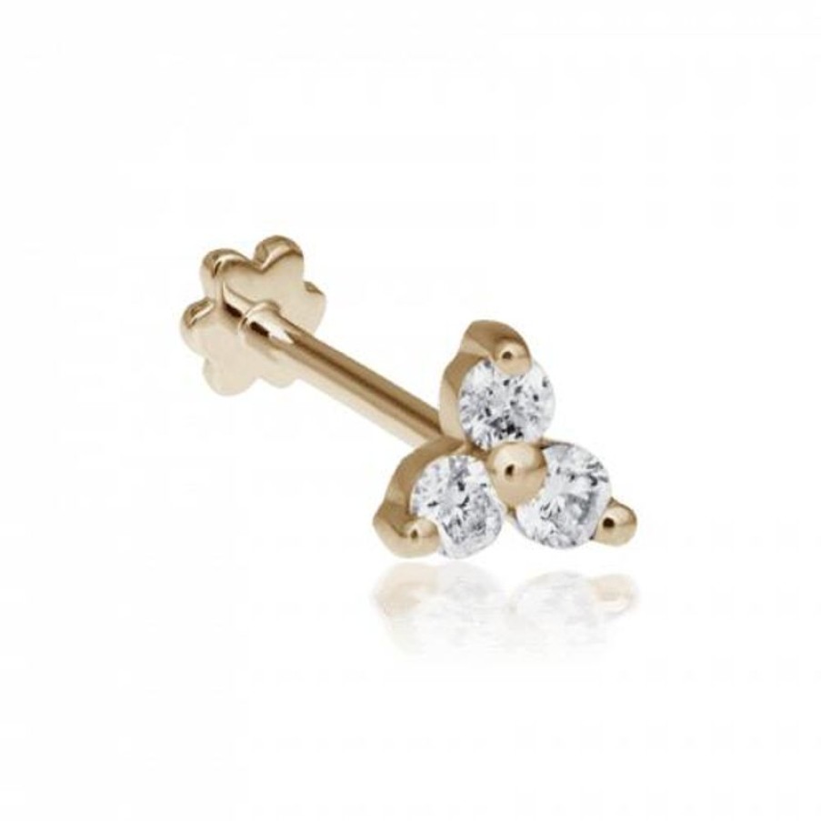 Smykker MARIA TASH Piercinger | Maria Tash Large Diamond Trinity Threaded Stud