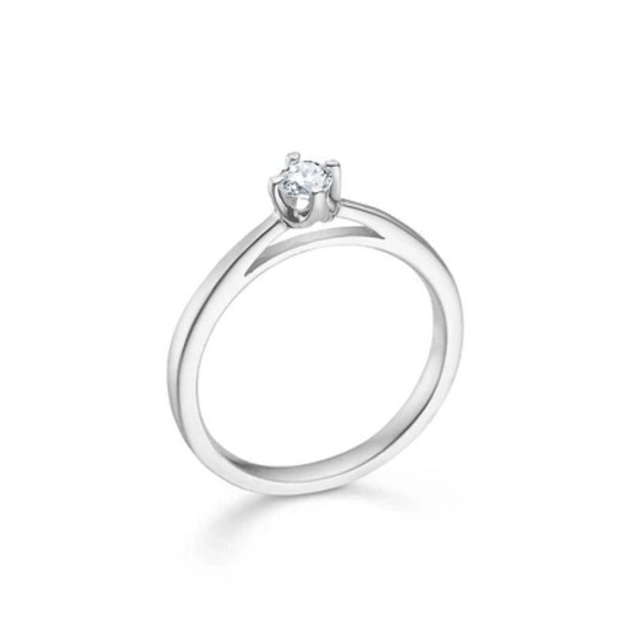 Smykker Mads Z Forlovelsesringe | Mads Z 14 Kt. Crown Ring Hvidguld 0.16 Ct.