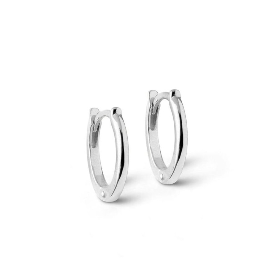 Smykker Enamel Creoler & Hoops | Enamel Classic Solv Hoops 8Mm - E176S