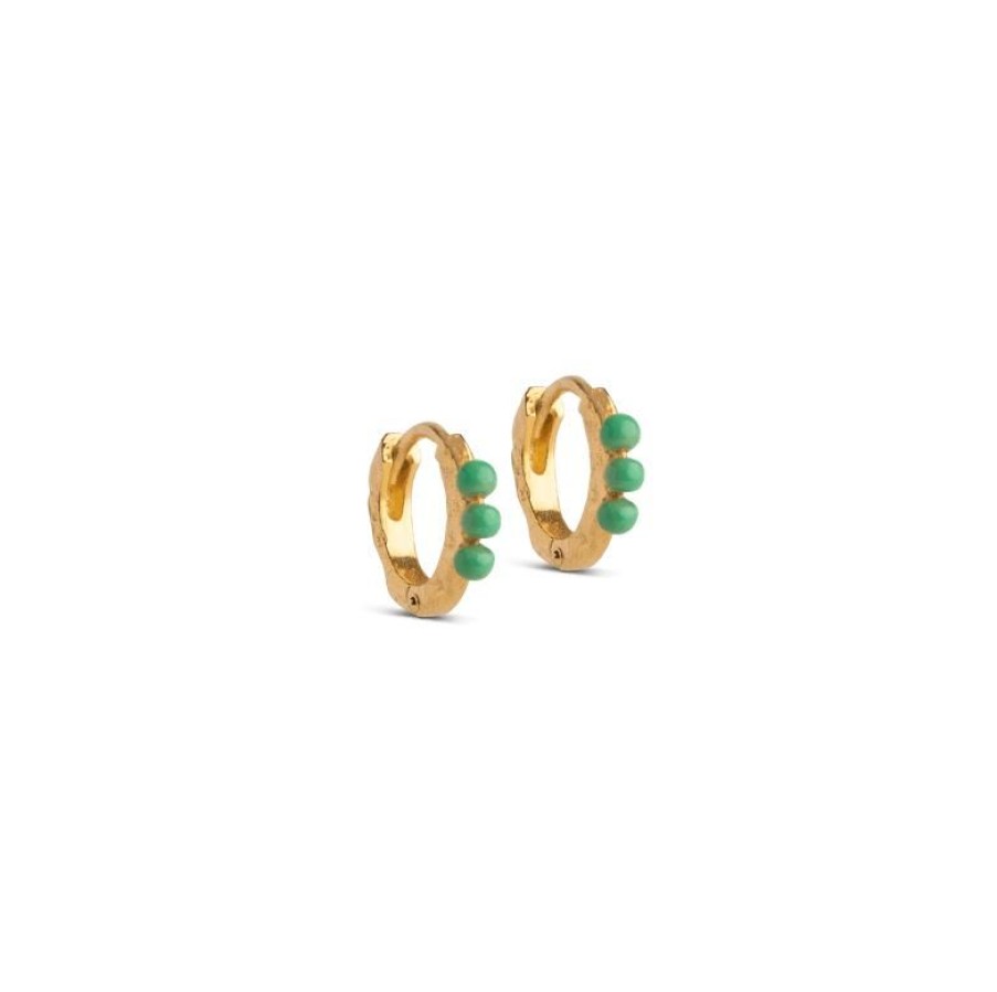 Smykker Enamel Creoler & Hoops | Enamel Paula Oreringe Grass Green 8Mm - E265Gm-Grassgreen