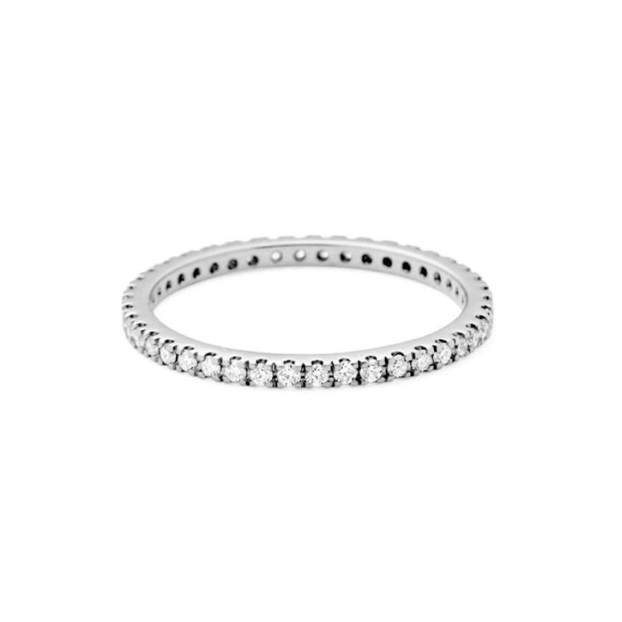 Smykker Ro Copenhagen Diamant Ringe | Ro Copenhagen 18Kt Rock Classic Diamant Ring Hvidguld