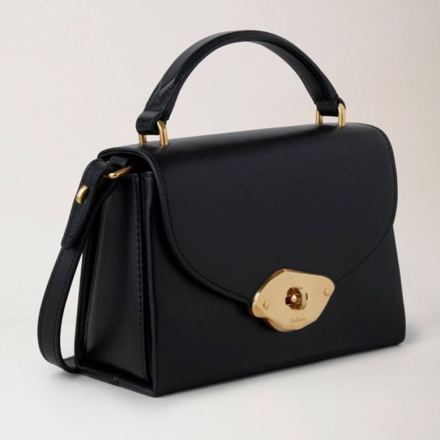 Mulberry Mulberry | Mulberry Small Lana Top Handle Black High Gloss Leather