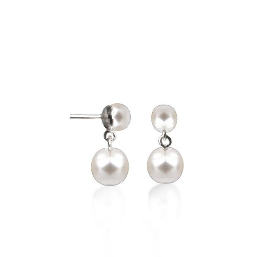 Smykker Jeberg Jewellery Oreringe | Jeberg Jewellery Double Pearl Oreringe Solv -51852