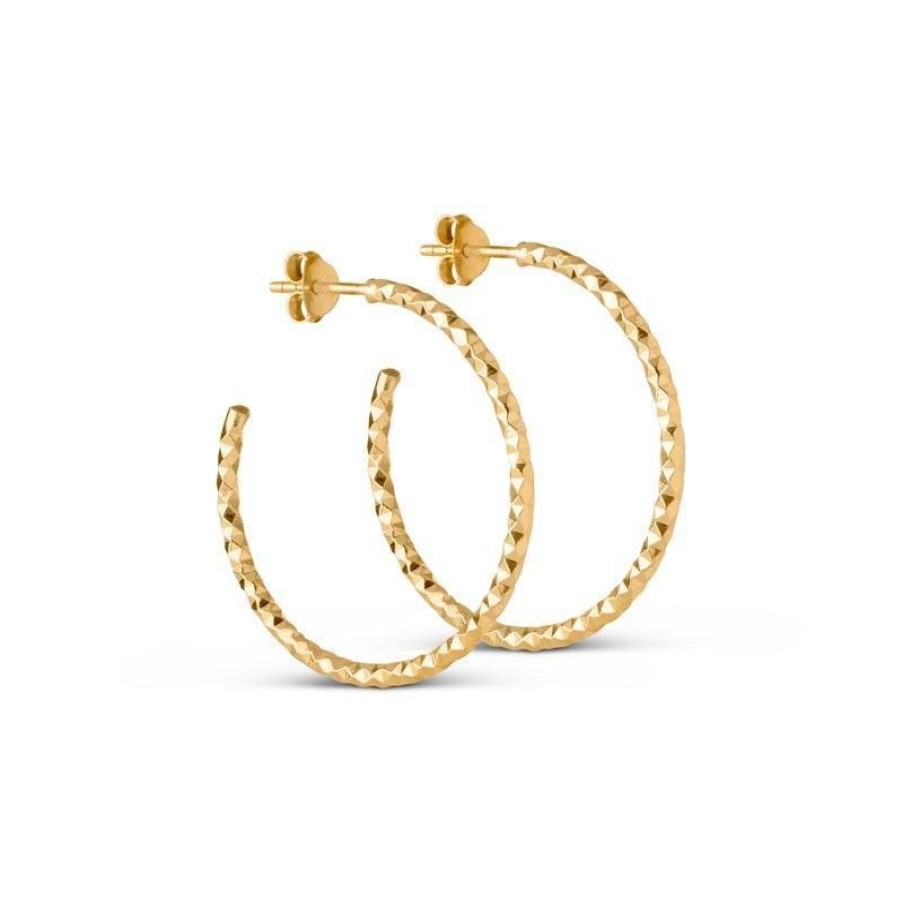 Smykker Enamel Creoler & Hoops | Enamel Diamond Cut Hoops Large - E148G