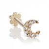 Smykker MARIA TASH Piercinger | Maria Tash Small Diamond Moon Threaded Stud 18K