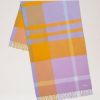 Mulberry Mulberry | Mulberry Large Check Merino Wool Scarf Powder Rose - Double Yellow