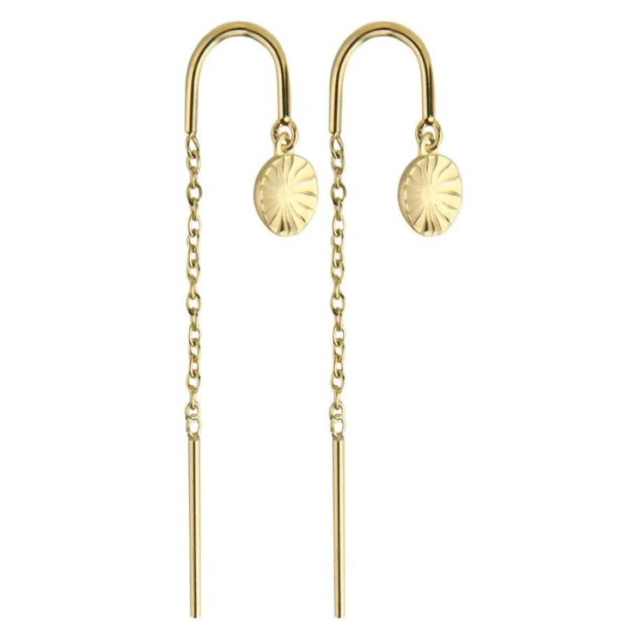 Smykker Jeberg Jewellery Oreringe | Jeberg Jewellery Ray Of Sunlight Chain Earring