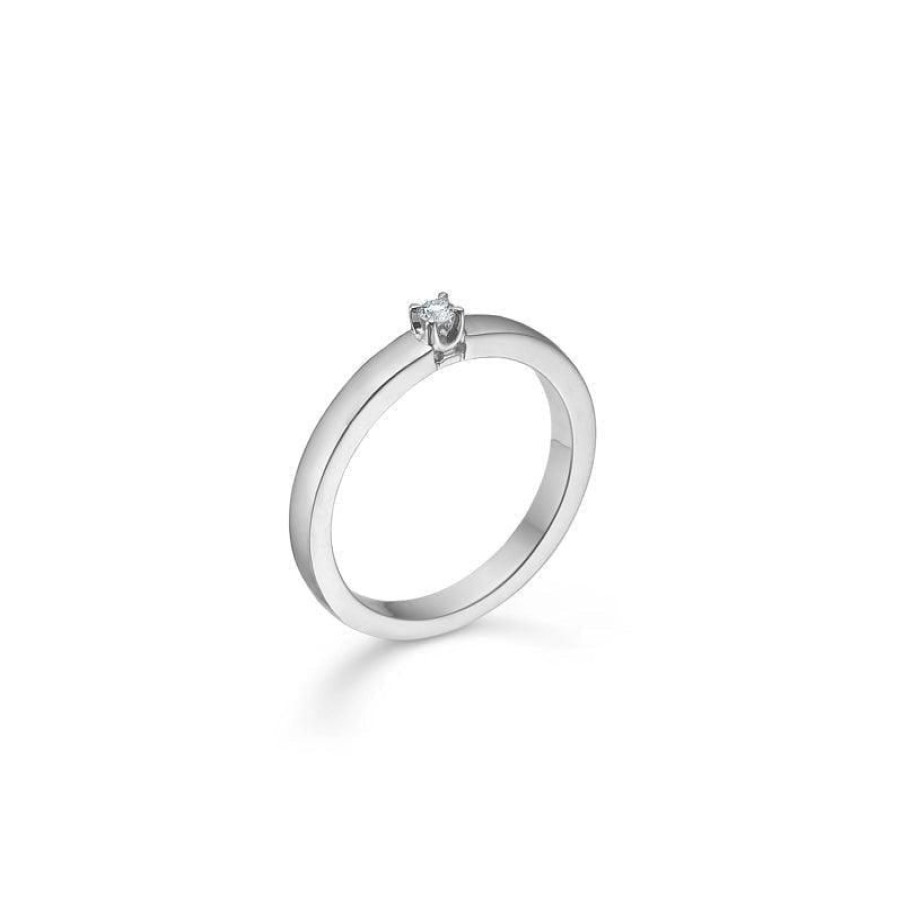 Smykker Mads Z Diamant Ringe | Mads Z 14Kt. Crown Alliancering 0.04 Ct. Hvidguld