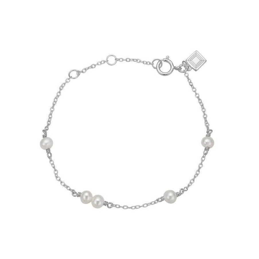 Smykker Carré Jewellery Solv Armband | Carre Solv Armband Med Ferskvandsperler