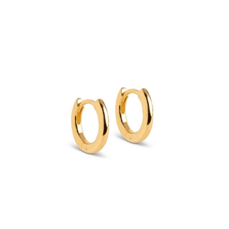 Smykker Enamel Creoler & Hoops | Enamel Chunky Forgyldt Hoops 8Mm - E248G