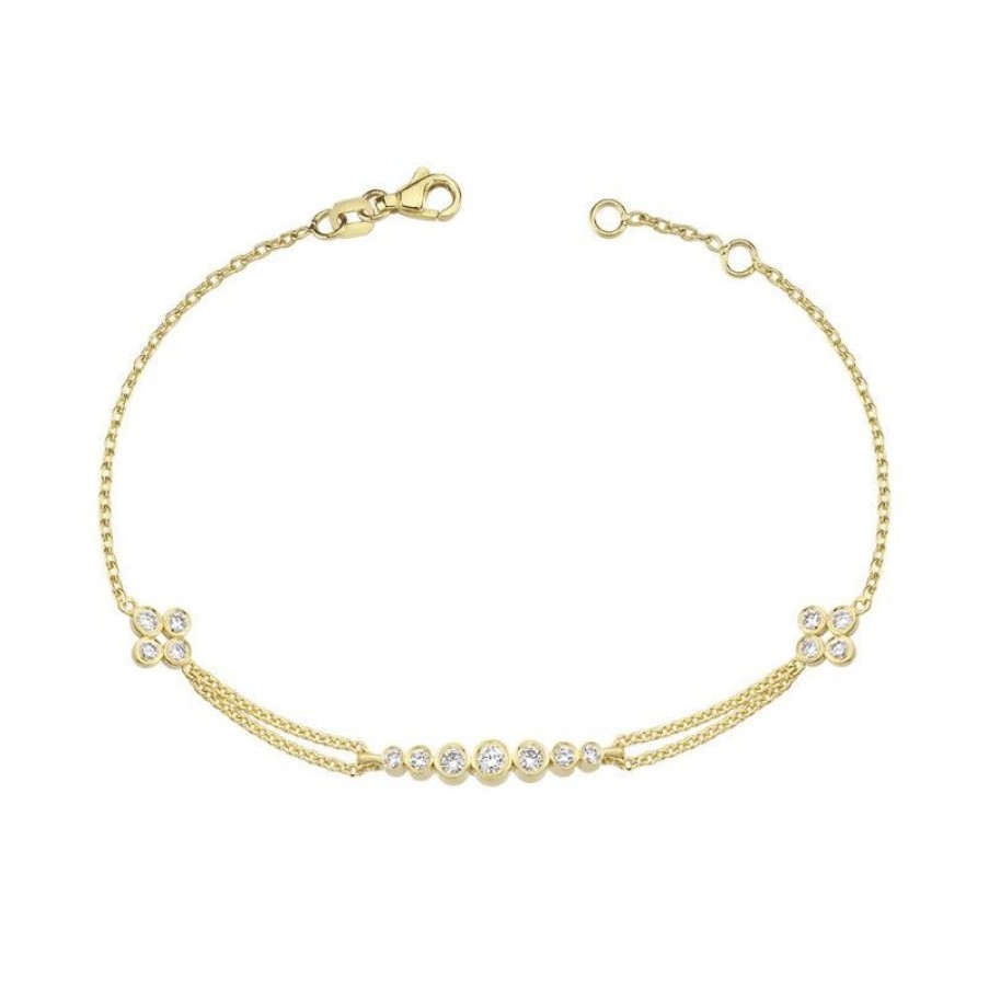 Smykker Nuran Guld Armband | Nuran Olivia Armband Med Diamanter