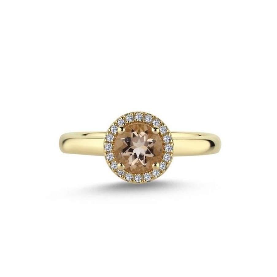 Smykker Nuran Diamant Ringe | Nuran 14Kt Grace Ring Med Morganit Og Brillanter