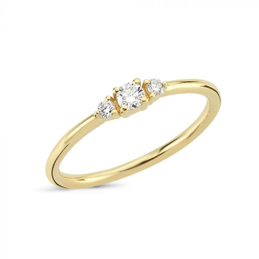 Smykker Nuran Guld Ringe | Nuran 14Kt Petit Ring Med Diamanter - R1110