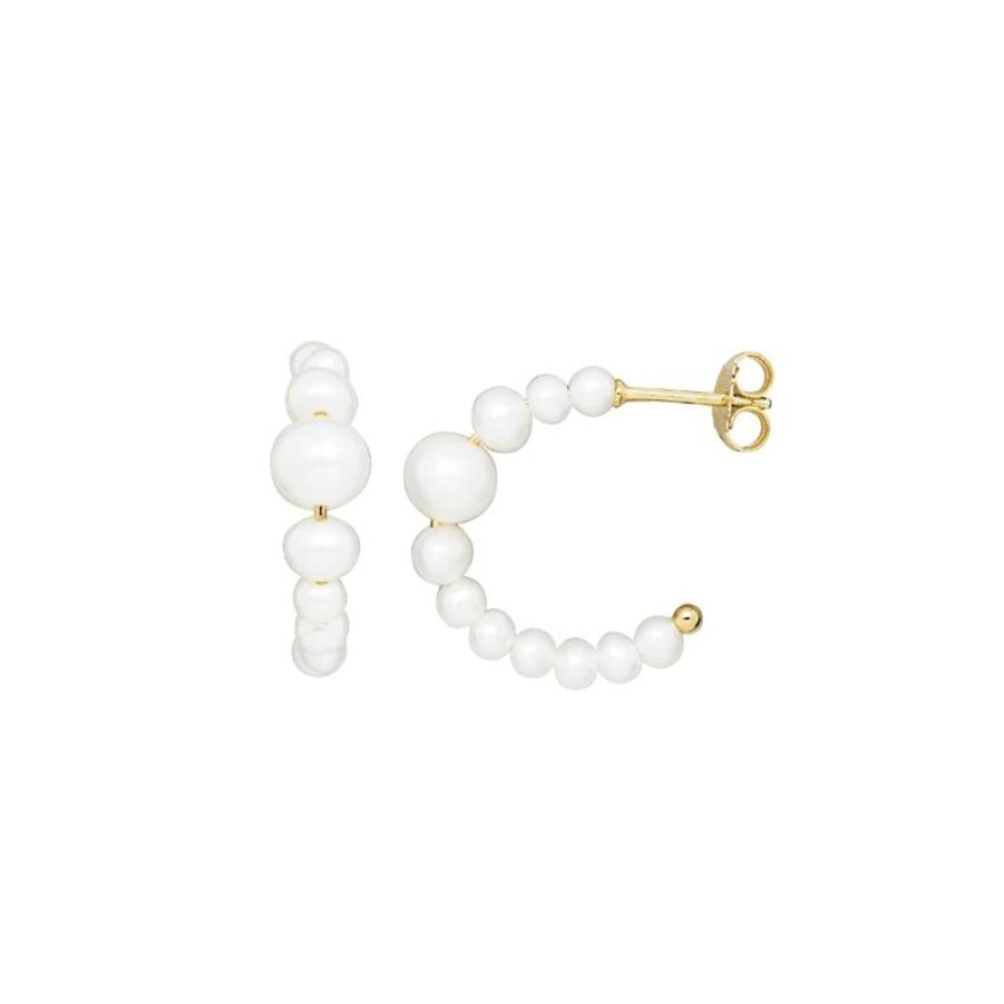 Smykker Jeberg Jewellery Creoler & Hoops | Jeberg Jewellery Cordelia Pearly Creol Solvforgyldt - 51520