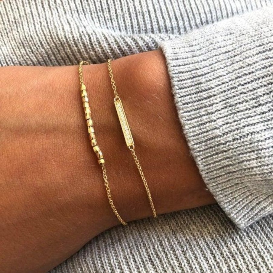 Smykker Ro Copenhagen Guld Armband | Ro Copenhagen 18Kt Rock Beads Me Armband