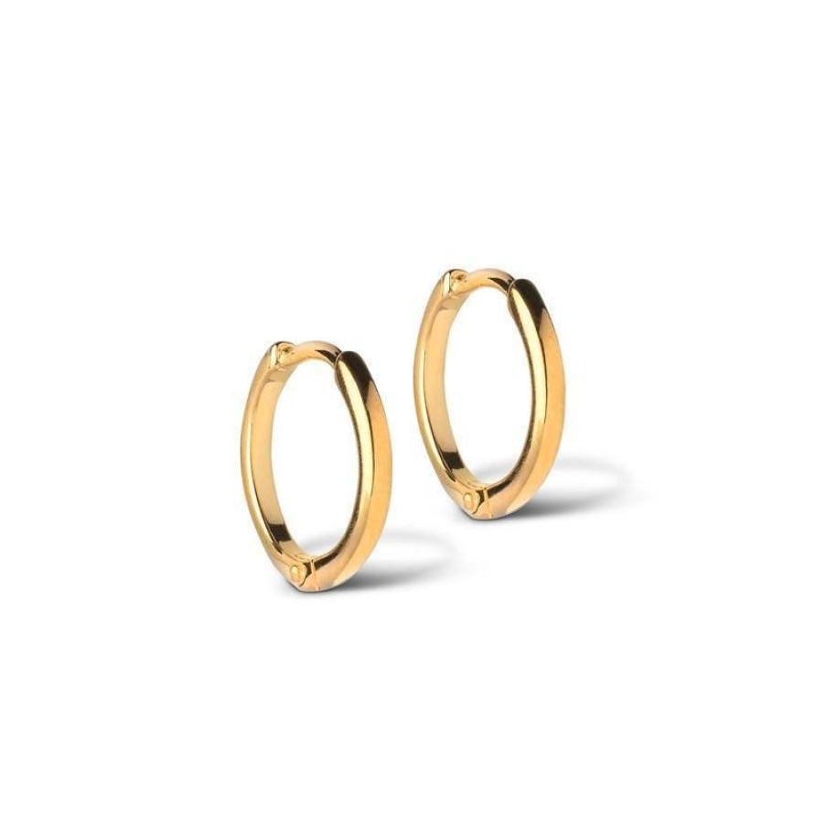 Smykker Enamel Oreringe | Enamel Classic Forgyldt Hoops 10Mm - 168G