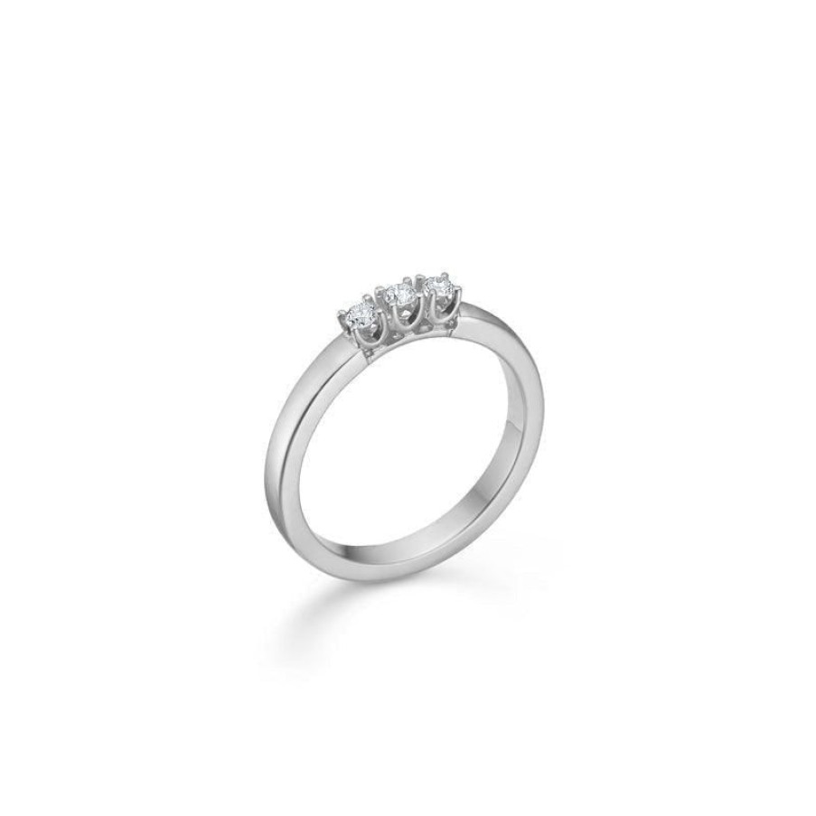 Smykker Mads Z Forlovelsesringe | Mads Z 14Kt. Crown Alliancring Hvidguld 0.12 Ct.