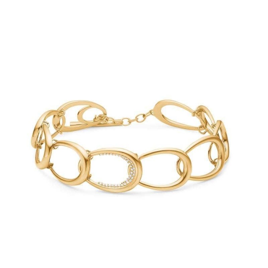 Smykker Mads Z Guld Armband | Mads Z 14Kt Diamond Ellipse Guld Armband 0.12 Ct.