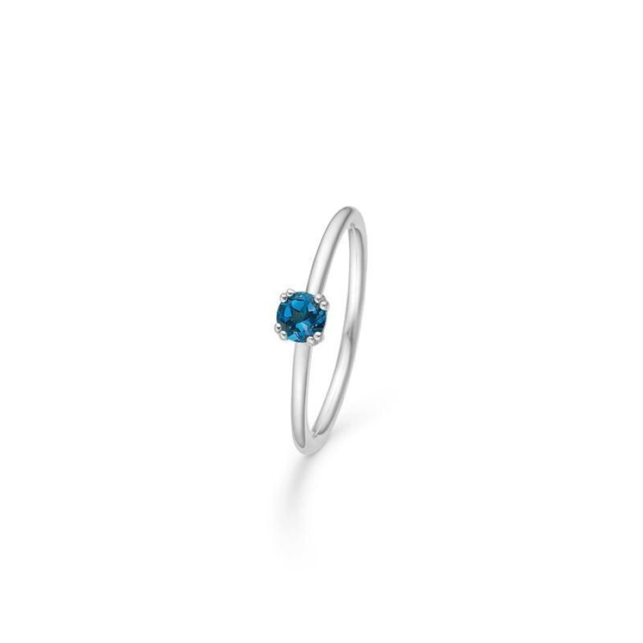 Smykker Mads Z Solv Ringe | Mads Z Poetry Solitaire Solv Ring London Blue Topas