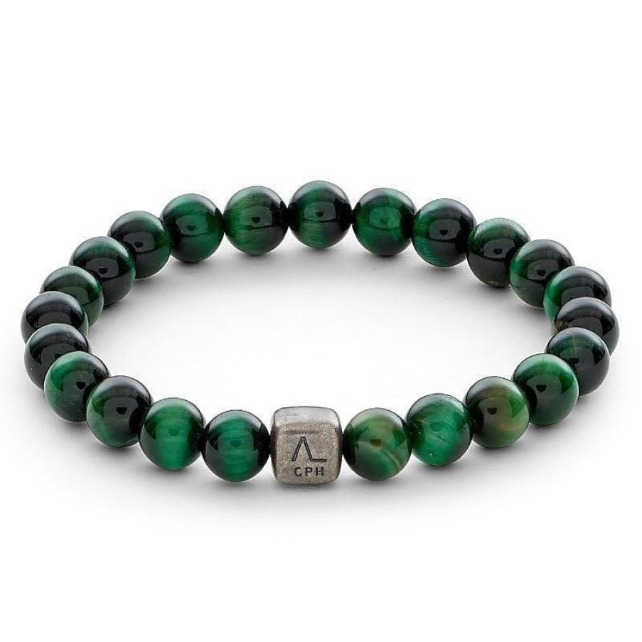 Smykker Alexander Lynggaard CPH Armband Til Maend | Alexander Lynggaard Cph Green Tiger Eye Colorup 8Mm