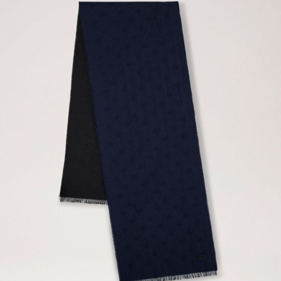 Mulberry Mulberry | Mulberry Mens Scarf Tree Jacquard Midnight