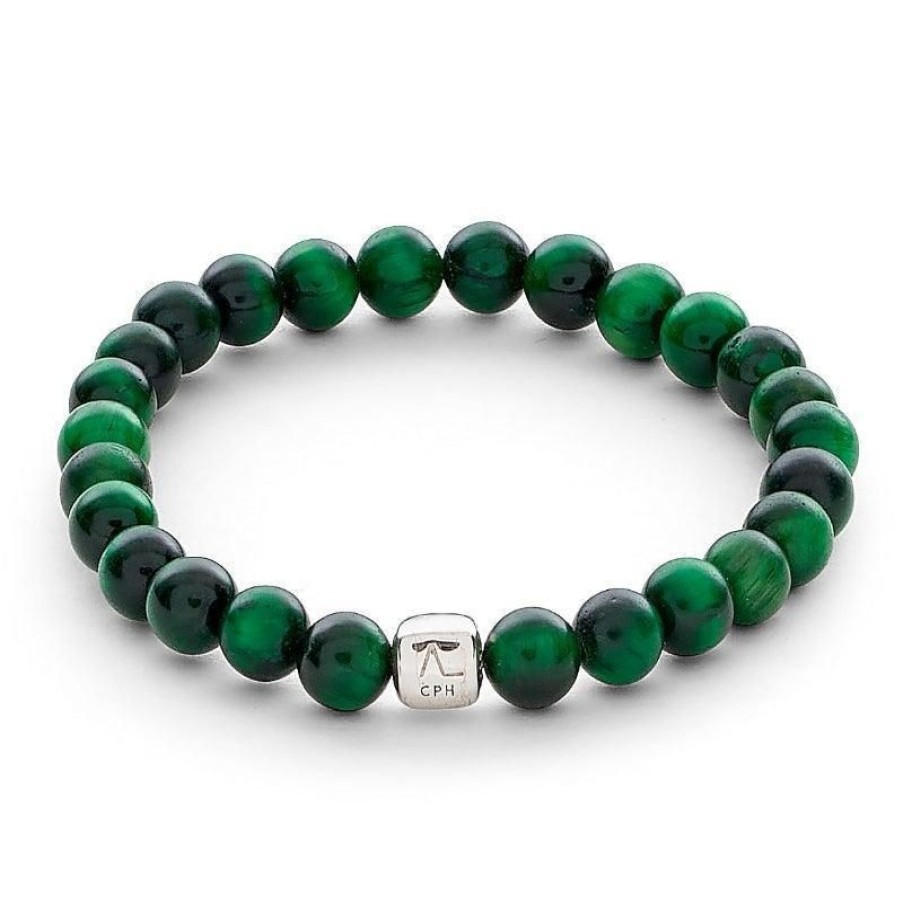 Smykker Alexander Lynggaard CPH Armband Til Maend | Alexander Lynggaard Cph Green Tiger Eye Colorup 6Mm