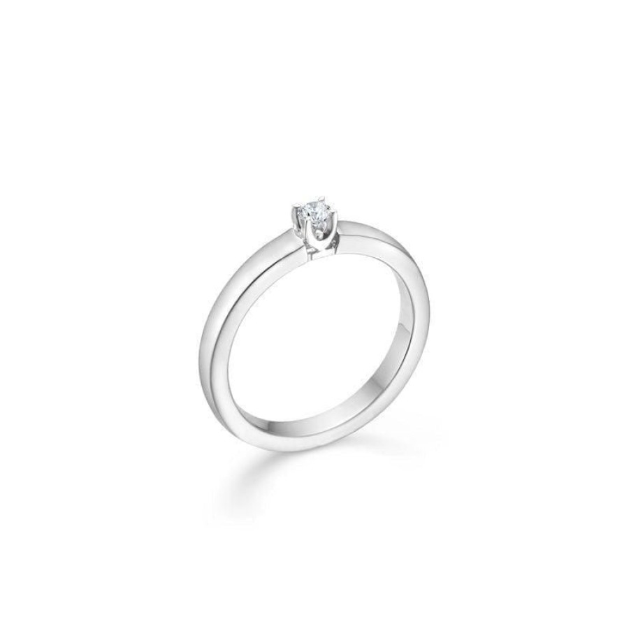 Smykker Mads Z | Mads Z 14Kt. Crown Alliancering Hvidguld 0.09 Ct.