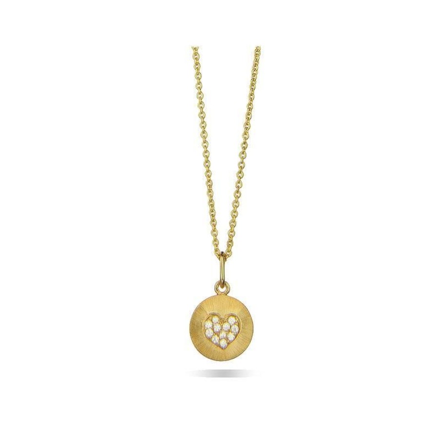 Smykker Jeberg Jewellery | Jeberg Jewellery Mini Heart Halskaede Forgyldt - 4710-42-Gold