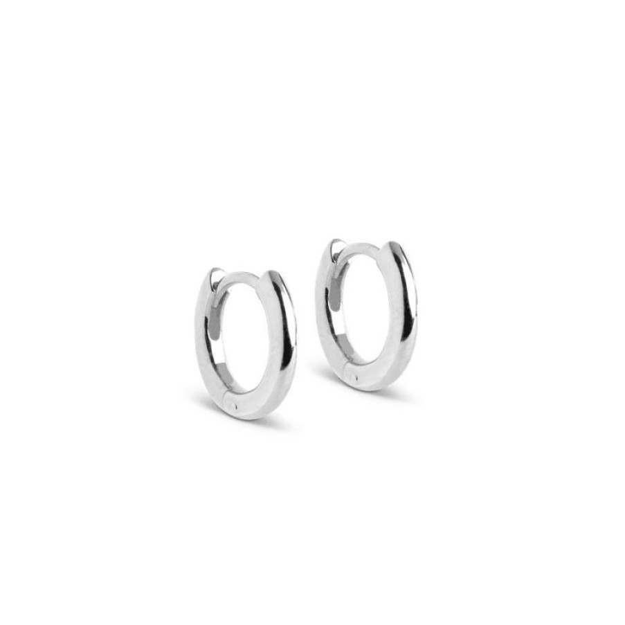 Smykker Enamel Creoler & Hoops | Enamel Chunky Solv Hoops 8Mm - E248S