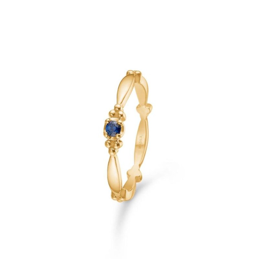 Smykker Mads Z Guld Ringe | Mads Z 14 Kt. Poetry Xo Ring Med Safir