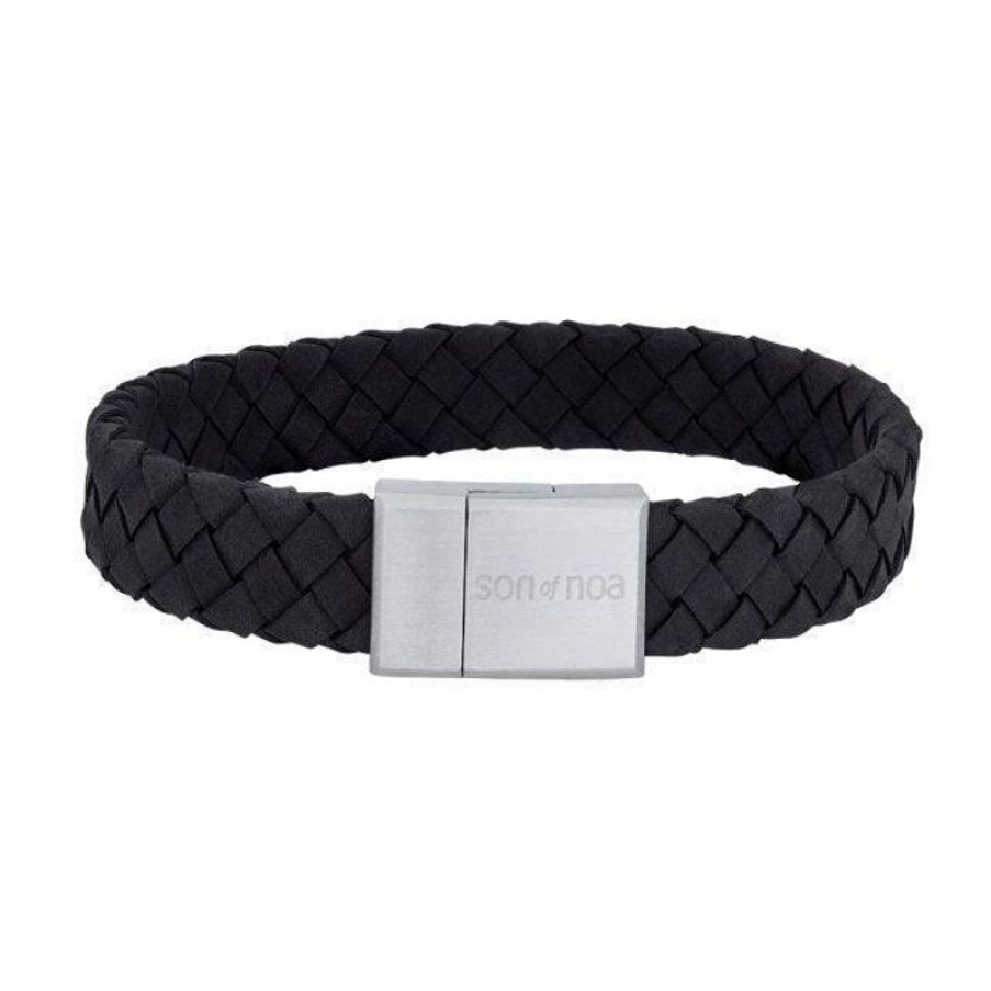 Smykker Nordahl Andersen Armband Til Maend | Son Of Noa Herre Armband Sort Flettet 21Cm