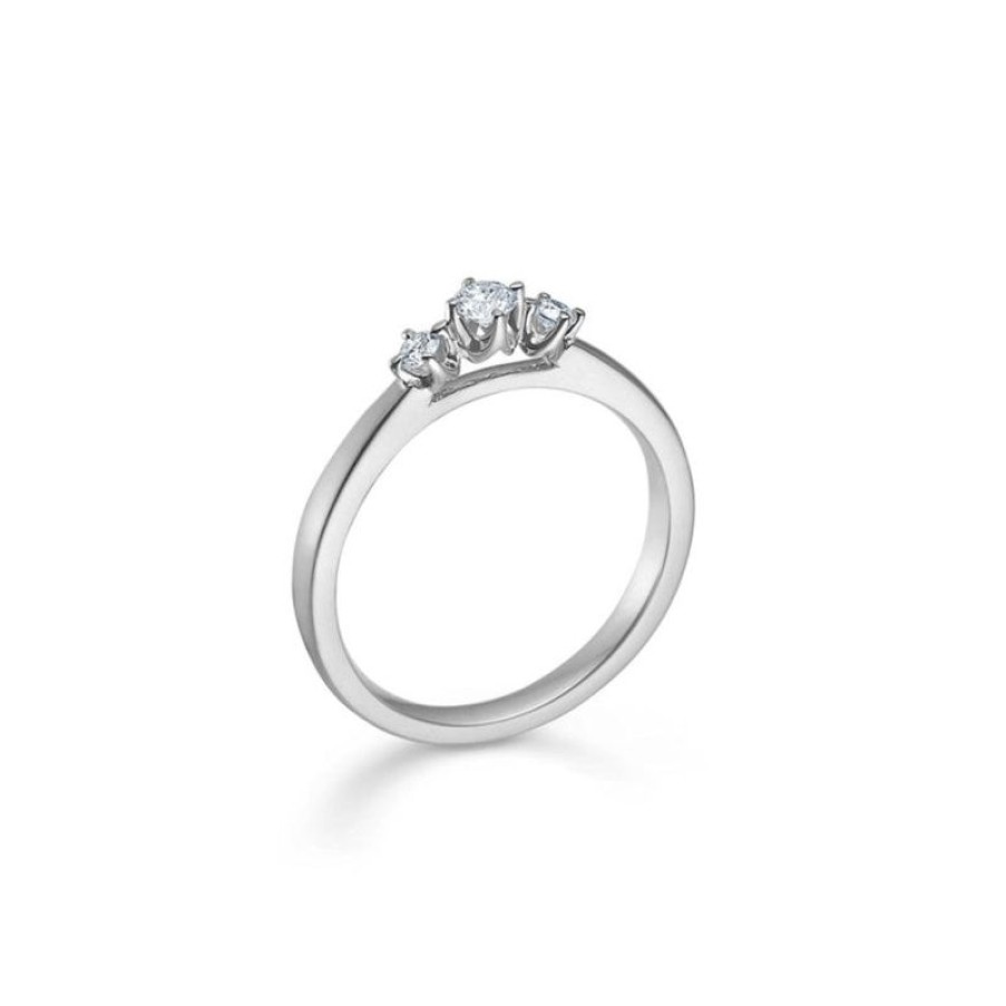 Smykker Mads Z Forlovelsesringe | Mads Z 14Kt Crown Trinity Ring 0.17 Ct