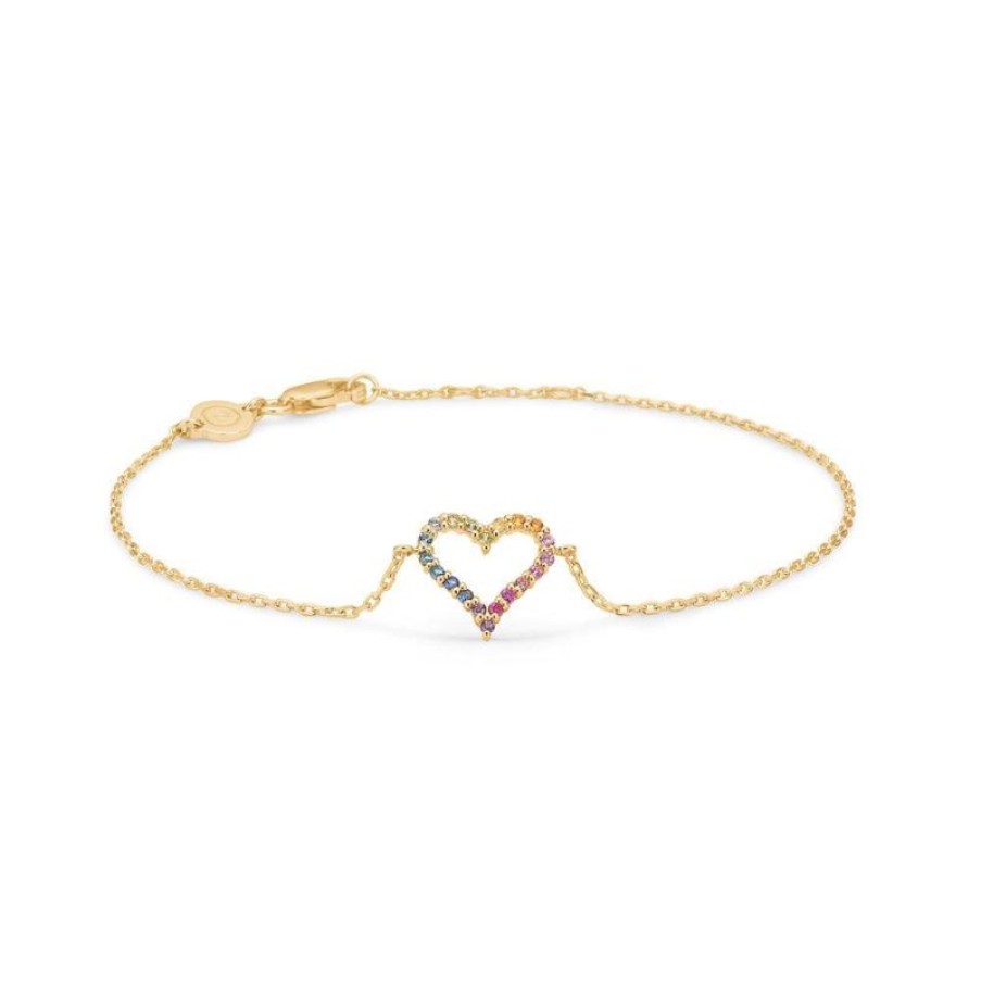 Smykker Mads Z Guld Armband | Mads Z 14Kt Tender Heart Rainbow Armband - 1554340