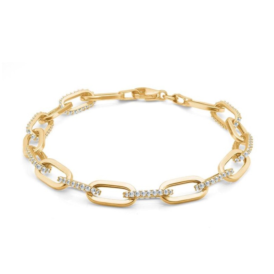 Smykker Mads Z Guld Armband | Mads Z 8Kt Etna Armband Med Zirkonia