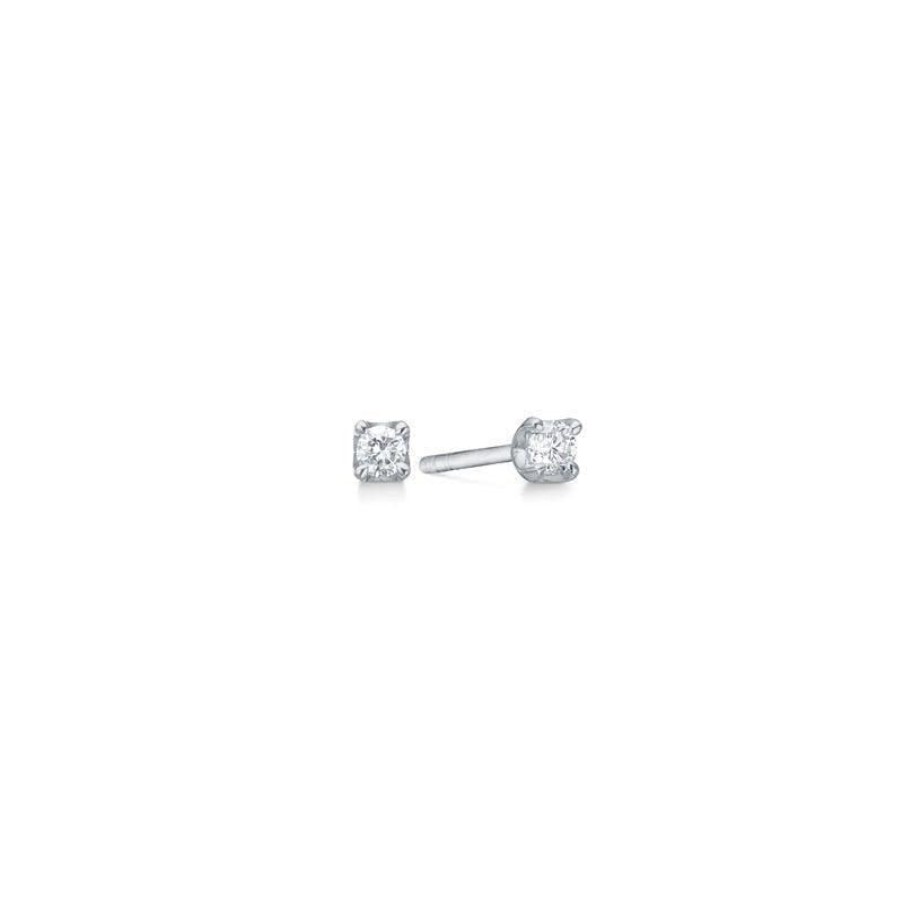 Smykker Mads Z | Mads Z 14 Kt. Crown Diamant Oreringe 0.18 Ct. Hvidguld