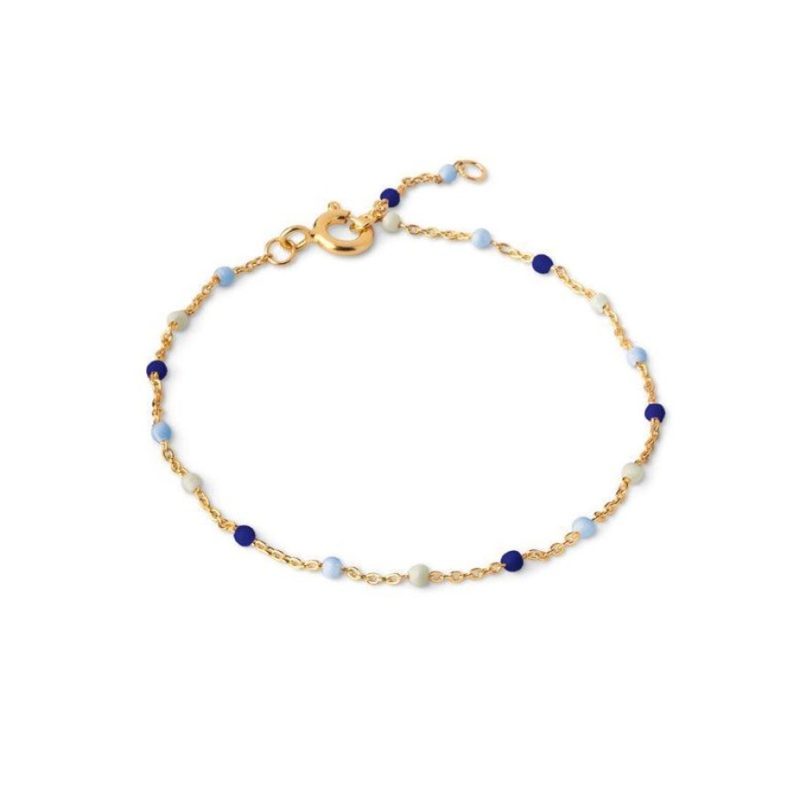 Smykker Enamel Perlearmband | Enamel Lola Armband Marine Solvforgyldt - B66G-Marine