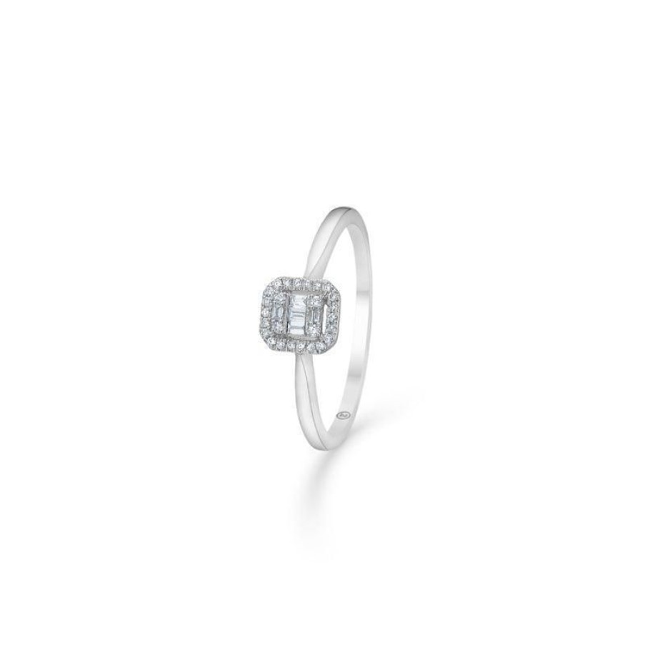 Smykker Mads Z Forlovelsesringe | Mads Z 14 Kt. Elizabeth Diamant Ring 0.09Ct Hvidguld