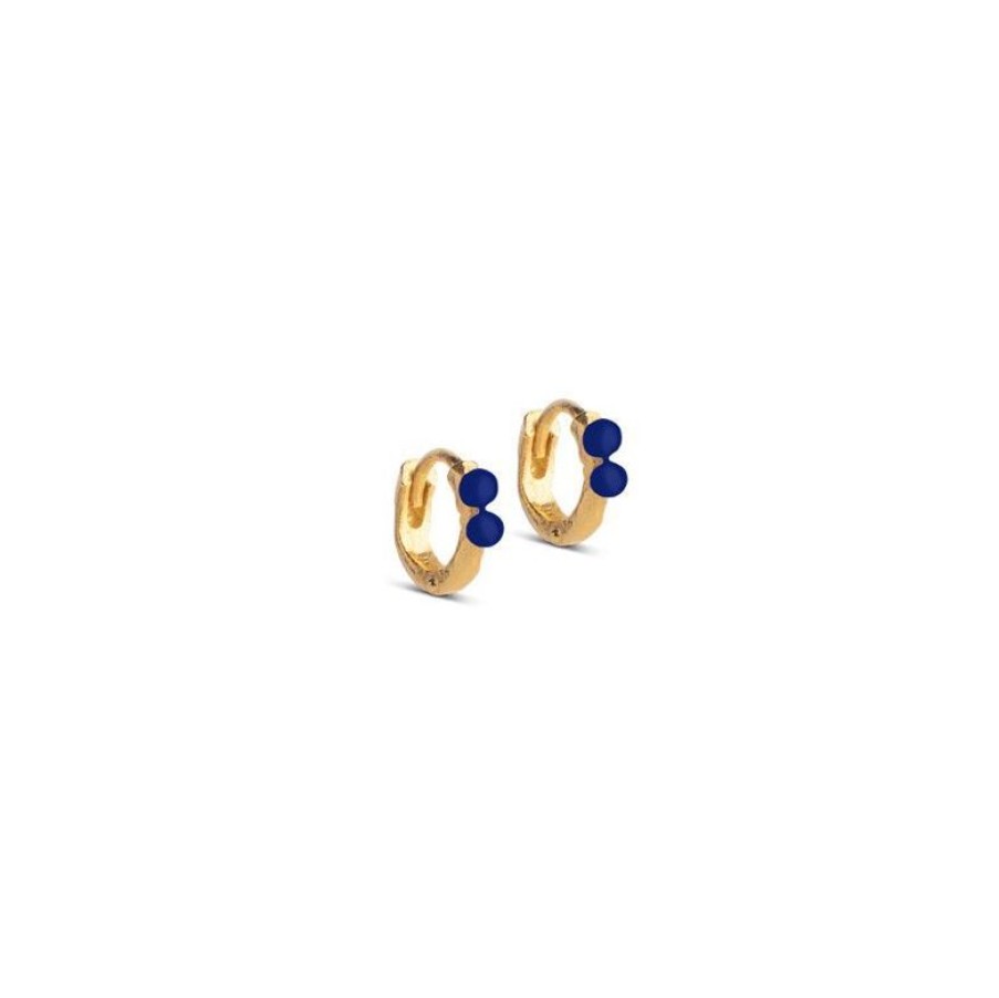 Smykker Enamel Creoler & Hoops | Enamel Paula Hoop Navy Blue - E264Gm