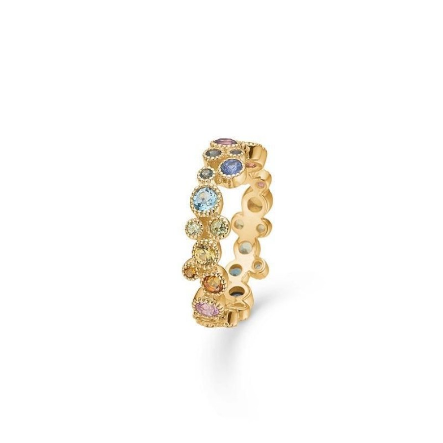 Smykker Mads Z Guld Ringe | Mads Z 14 Kt. Luxury Rainbow Ring Med Aegte Sten