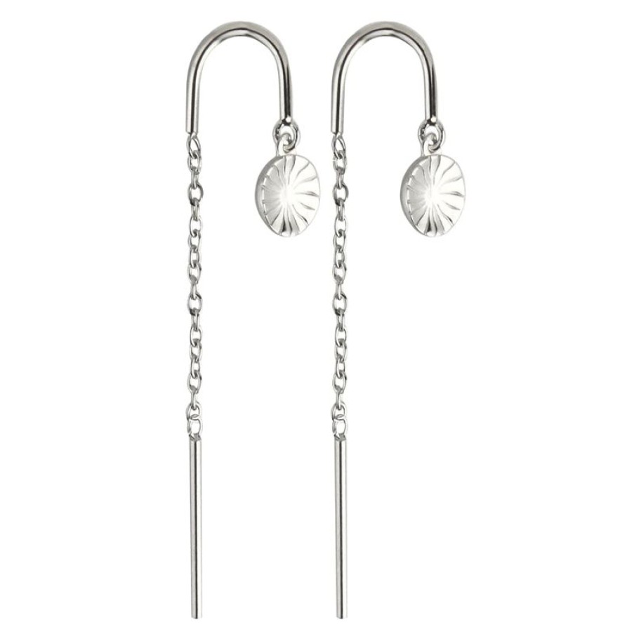 Smykker Jeberg Jewellery Kaedeoreringe | Jeberg Jewellery Ray Of Sunlight Chain Earring I Solv