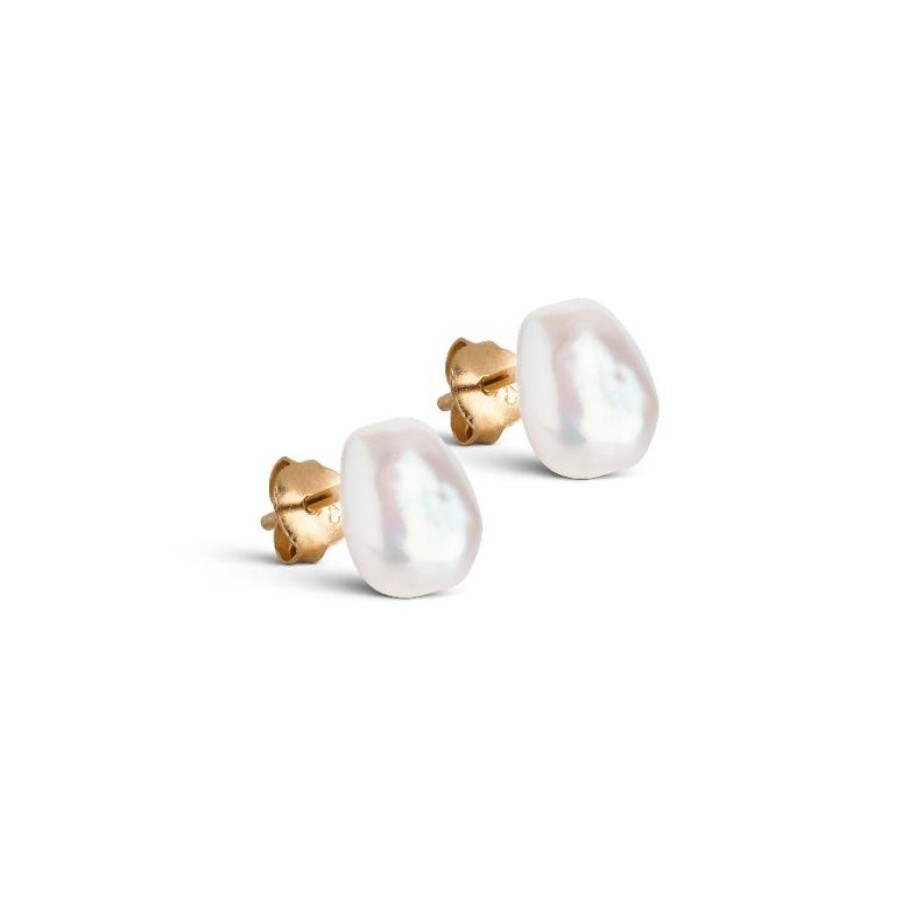 Smykker Enamel Oreringe | Enamel Baroque Pearl Orestikker - E304G