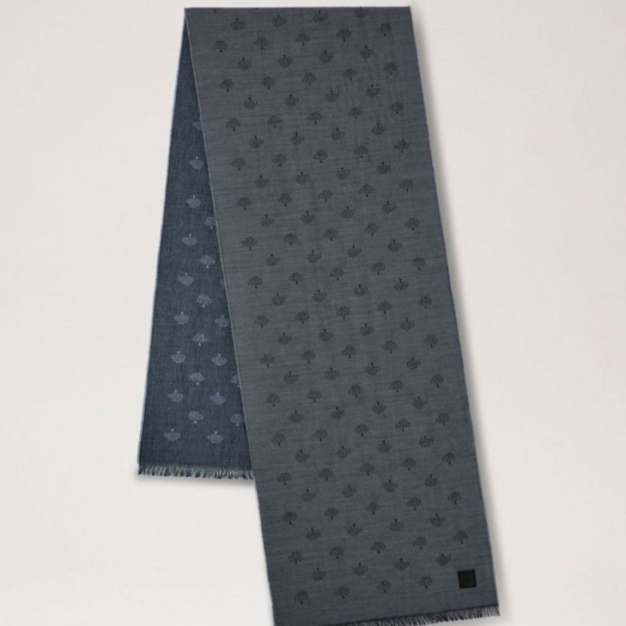 Mulberry Mulberry | Mulberry Mens Scarf Tree Jacquard Charcoal