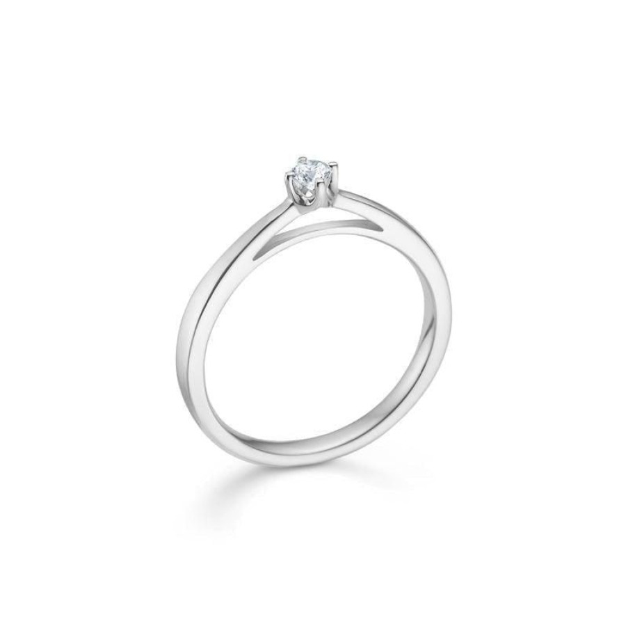 Smykker Mads Z | Mads Z 14 Kt. Crown Ring Hvidguld 0.09 Ct.