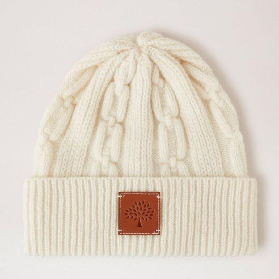 Mulberry Mulberry | Mulberry Softie Chain Cable Beanie Ecru