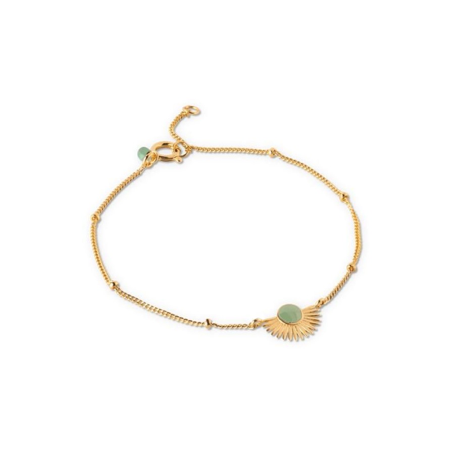 Smykker Enamel Forgyldt Armband | Enamel Soleil Armband - B78Gm Dusty Green