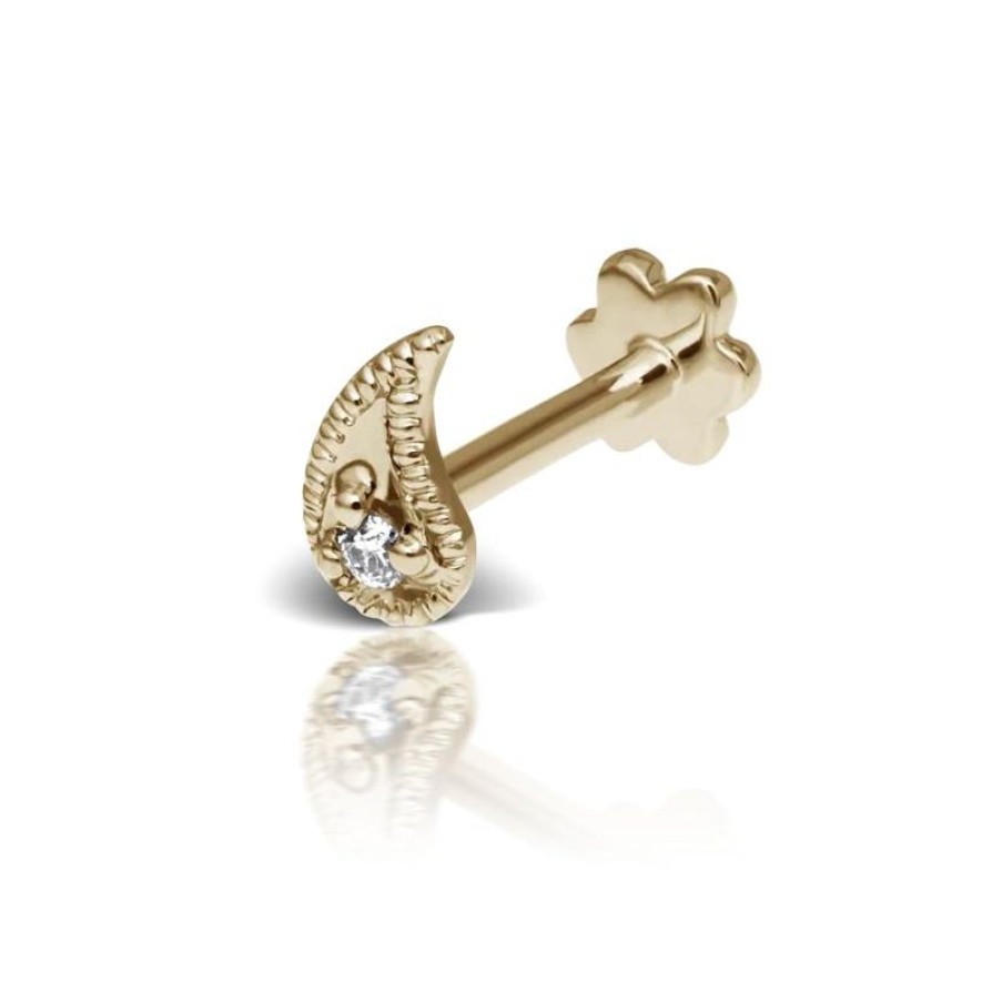 Smykker MARIA TASH Oreringe | Maria Tash Diamond Paisley Threaded Stud Right