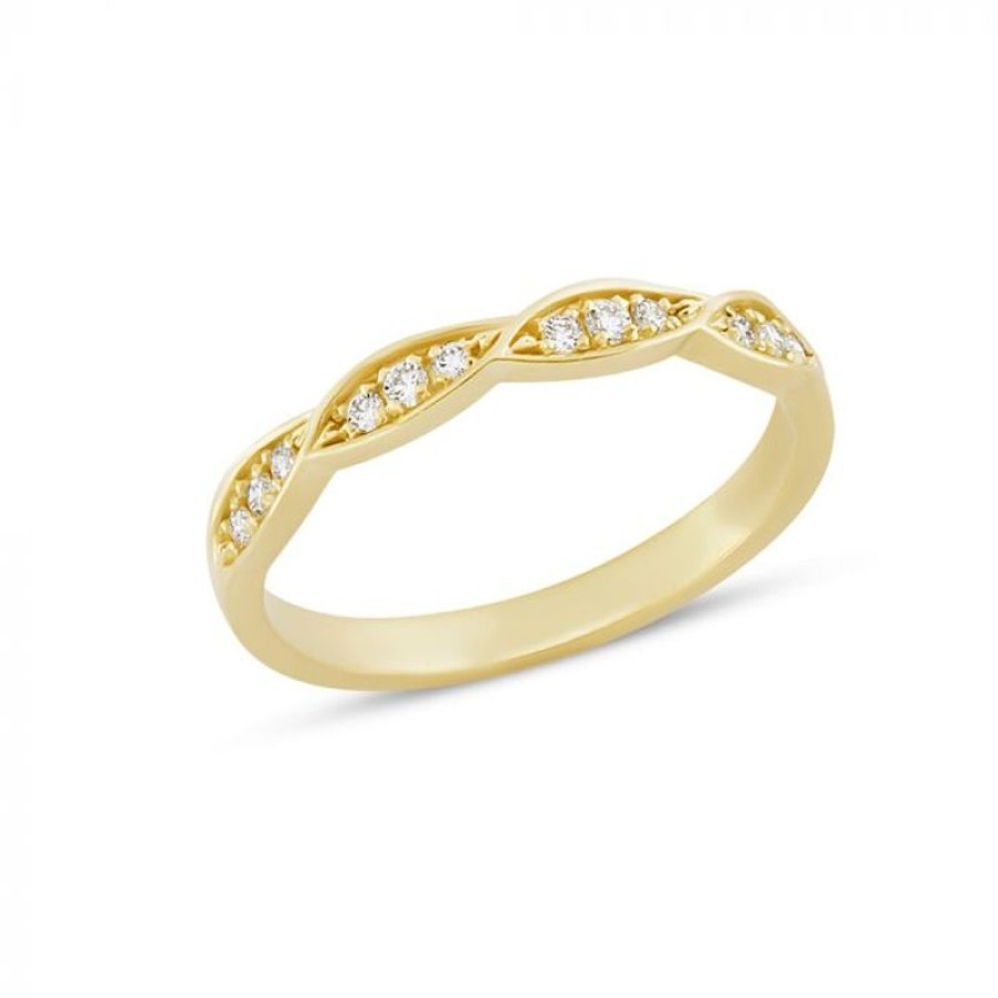 Smykker Nuran Forlovelsesringe | Nuran 14Kt Lilja Leaf Ring Med Diamanter