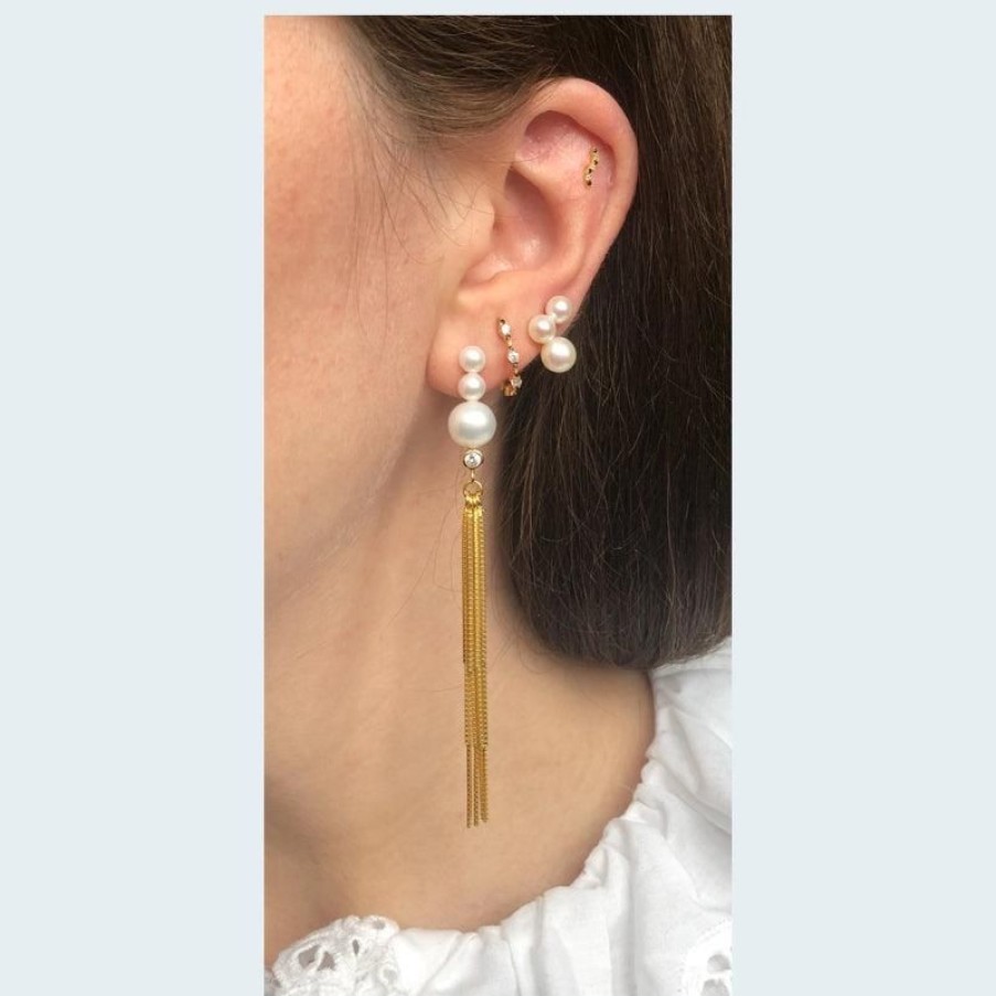 Smykker The Earring Shop Kaedeoreringe | The Earring Shop Baila Perle Orering Med Kaeder - Fw2027