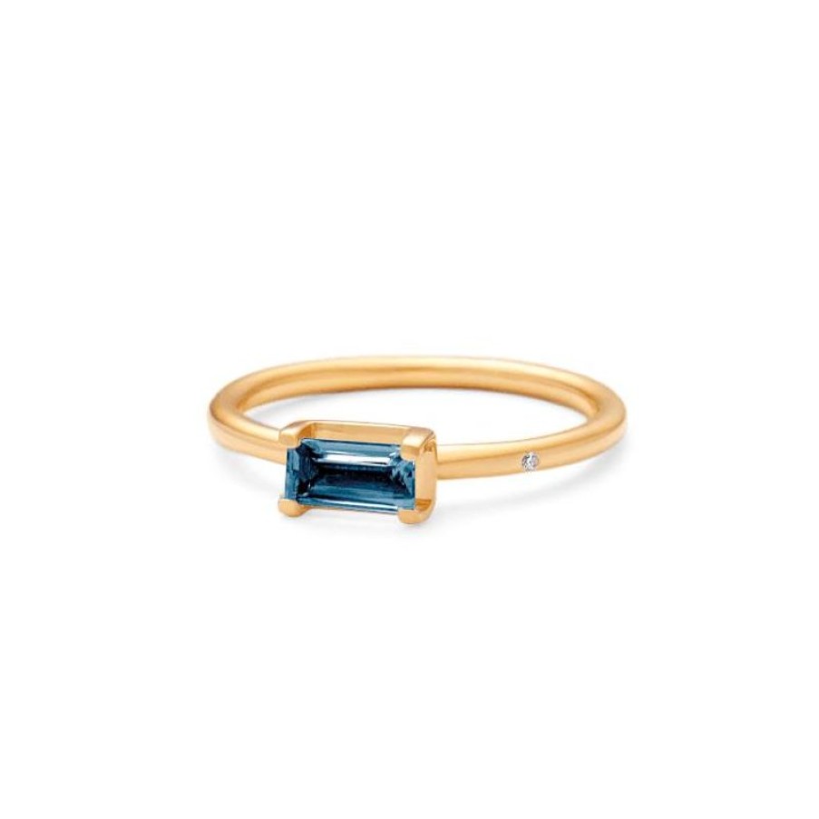 Smykker Ro Copenhagen Forlovelsesringe | Ro Copenhagen 18Kt Nord Mini Ring - Bla Topas